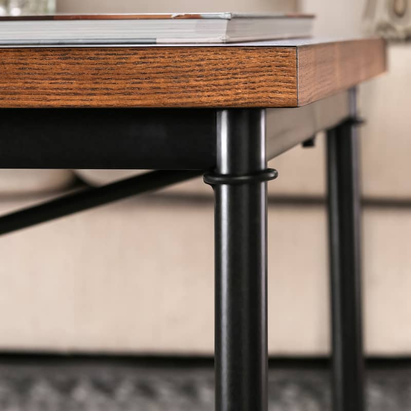 Daimon Industrial Medium Oak 48-inch Metal 3-Piece Accent Table Set by Furniture of America