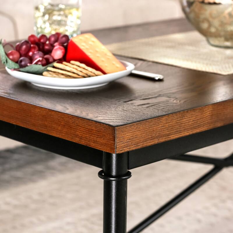 Daimon Industrial Medium Oak 48-inch Metal 3-Piece Accent Table Set by Furniture of America