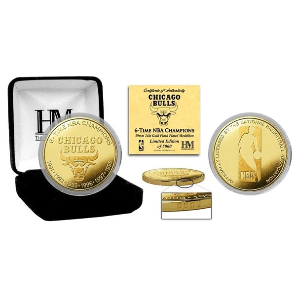 Shop Chicago Bulls quot 6 time NBA Champions quot Gold Mint Coin Free