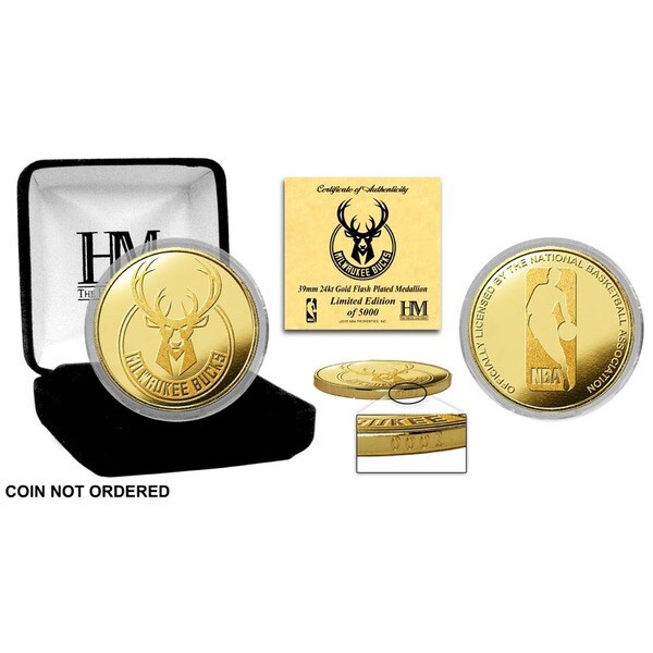 Shop Milwaukee Bucks Gold Mint Coin Multicolor Free Shipping On