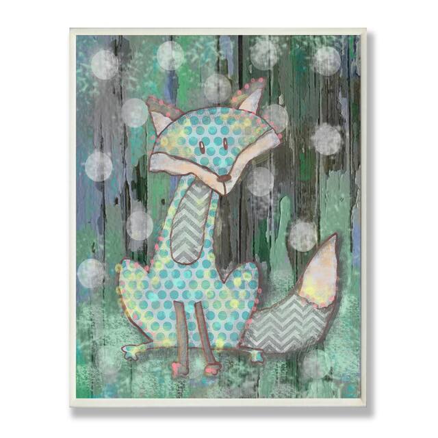 The Kids Room by Stupell Distressed Woodland Fox Wood Wall Art,10 x 15, Proudly Made in USA - 10 x 15