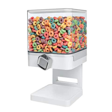 White Dry Food Dispenser with Portion Control