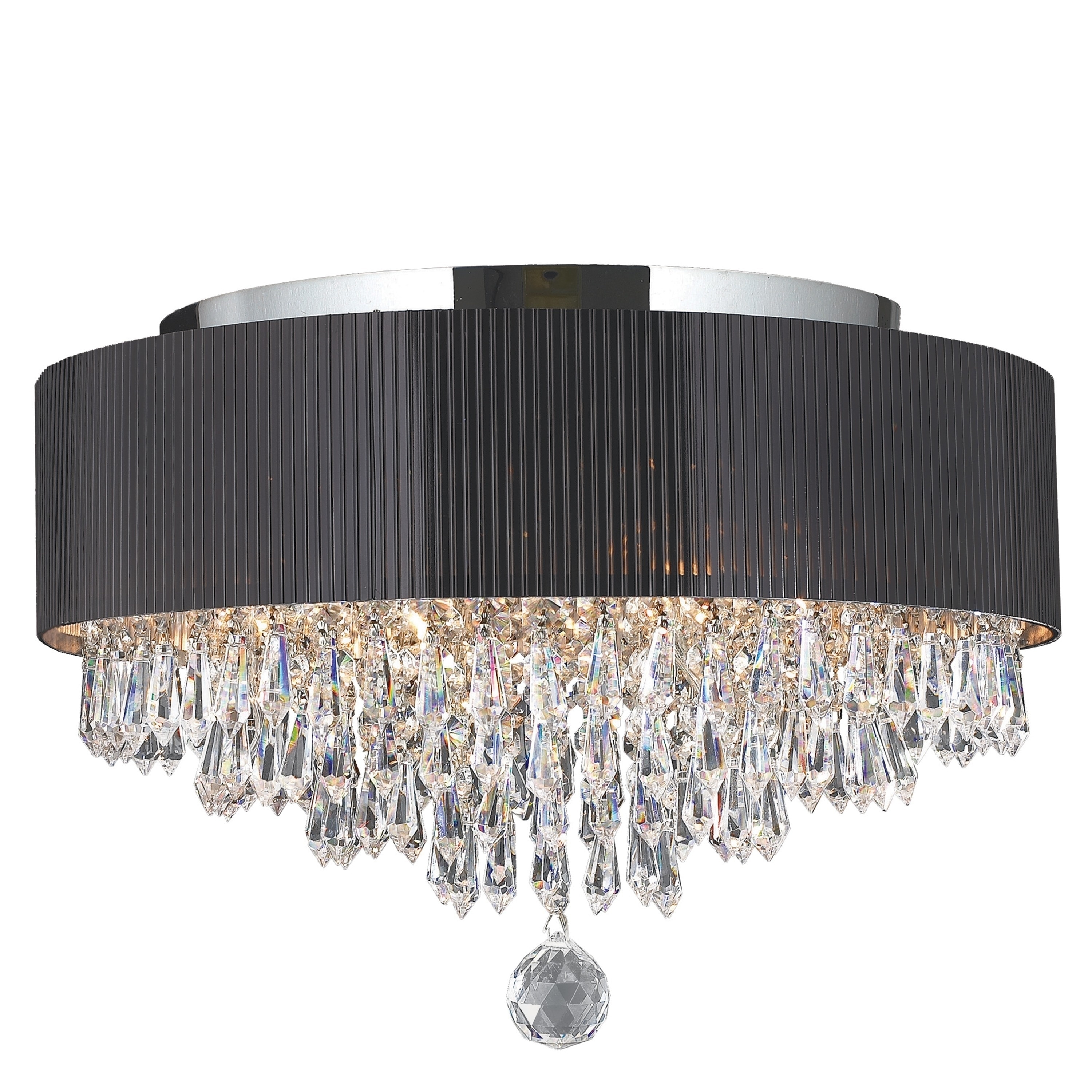 Shop Modern Elegance 4 Light Chrome Finish Crystal Ceiling Flush