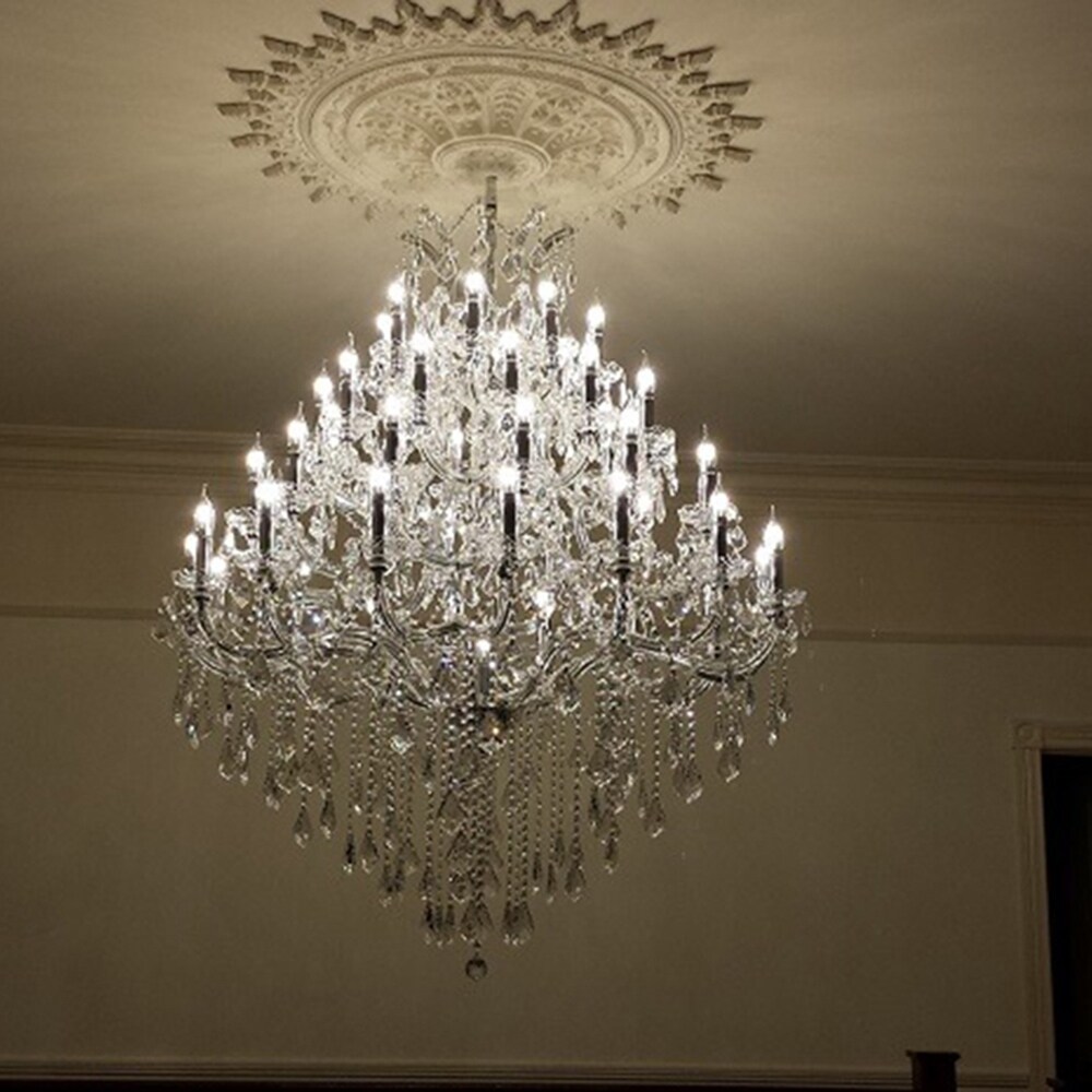 Maria Theresa Grand 44-light Chrome Finish Victorian Grand Crystal 4-tier Extra Large Chandelier (44 Lights Chandelier) - Chandeliers For Bedrooms by Overstock.com