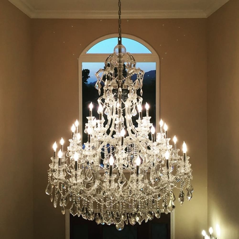 Maria Theresa Grand 48-light Chrome Finish 4-tier Extra Large Crystal Victorian Chandelier (48 Lights Chandelier) - Chandeliers For Bedrooms by Overstock.com