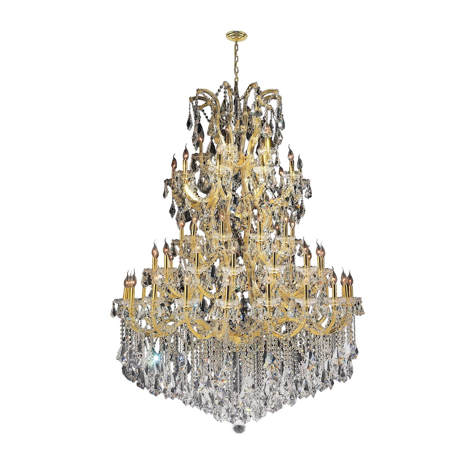 Maria Theresa Grand 61-light Gold Finish 4-tier Extra Large Crystal Victorian Chandelier (61 Lights Chandelier) - Chandeliers For Bedrooms by Overstock.com