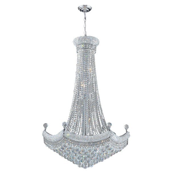 French Empire 18 Light Chrome Finish Crystal Regal Chandelier Large French Empire 18 Light Chrome Finish Crystal Regal Chandelier Large