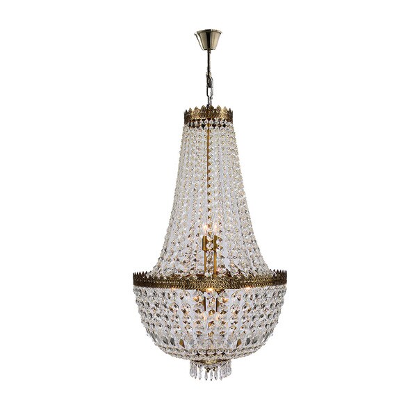 Empire 8 Light Antique Bronze Finish and Clear Crystal Basket ...