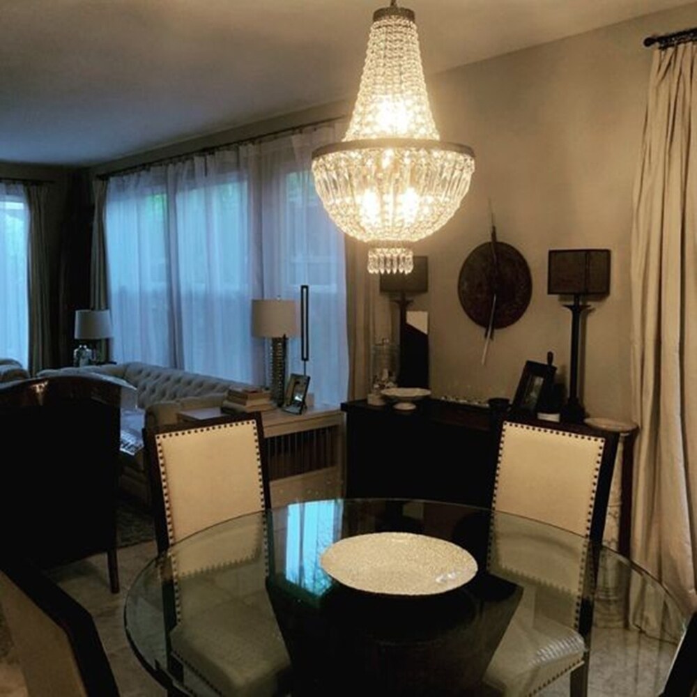 Metro Candelabra 6-light Antique Bronze Finish and Clear Crystal Basket Mini Chandelier (6 Lights Chandelier) - Chandeliers For Bedrooms by Overstock.com