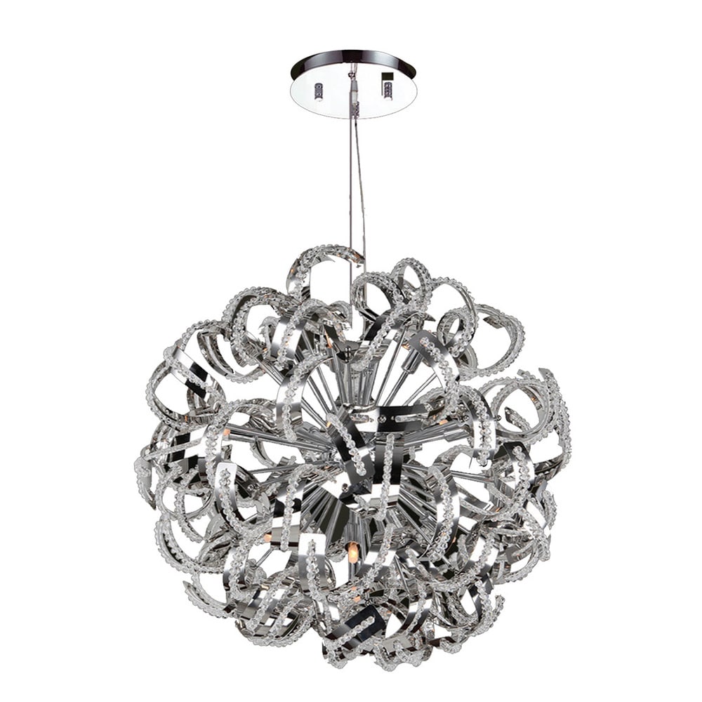 Ribbon 13 Light Crystal Chandelier, Chrome Ribbon 13 Light Crystal Chandelier, Chrome
