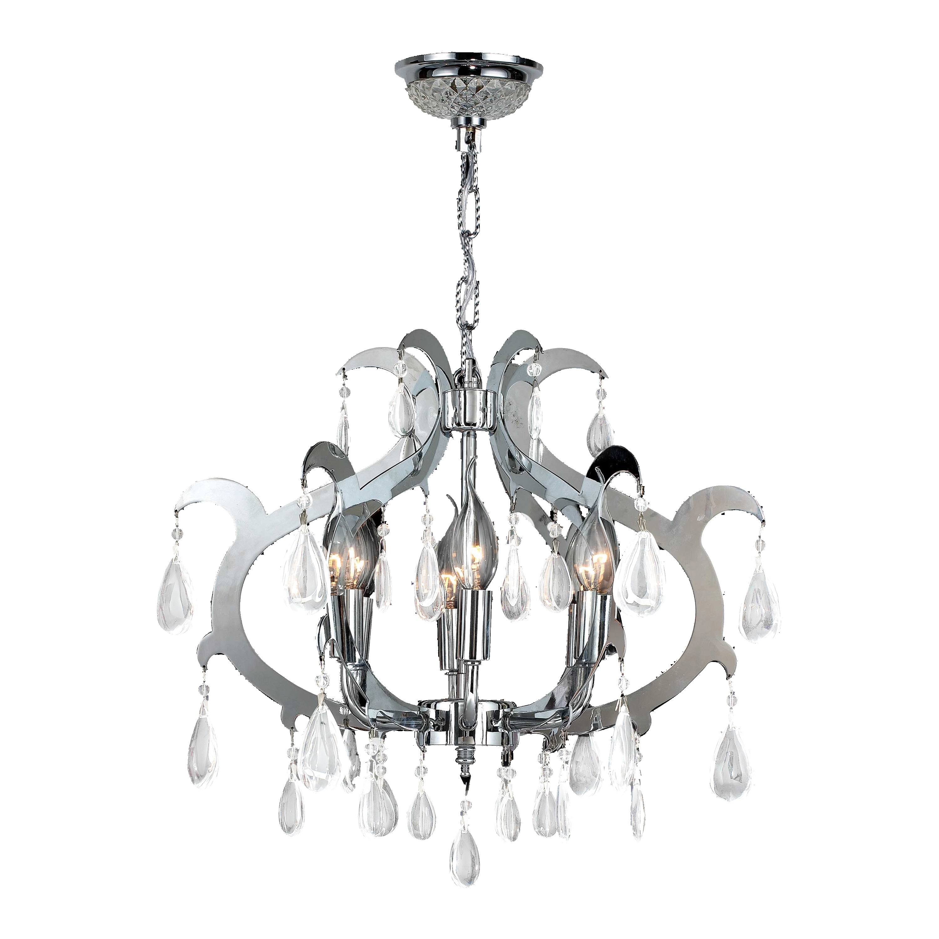 Modern Art Deco 6 Light Crystal Glam Chandelier Medium 18" x 15" (6 Lights Chandelier) - Chandeliers For Bedrooms by Overstock.com
