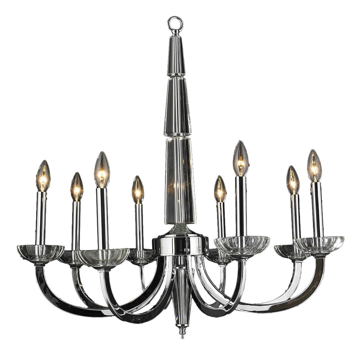 Shop Contemporary 8 Light Arm Chrome Finish Crystal Candle