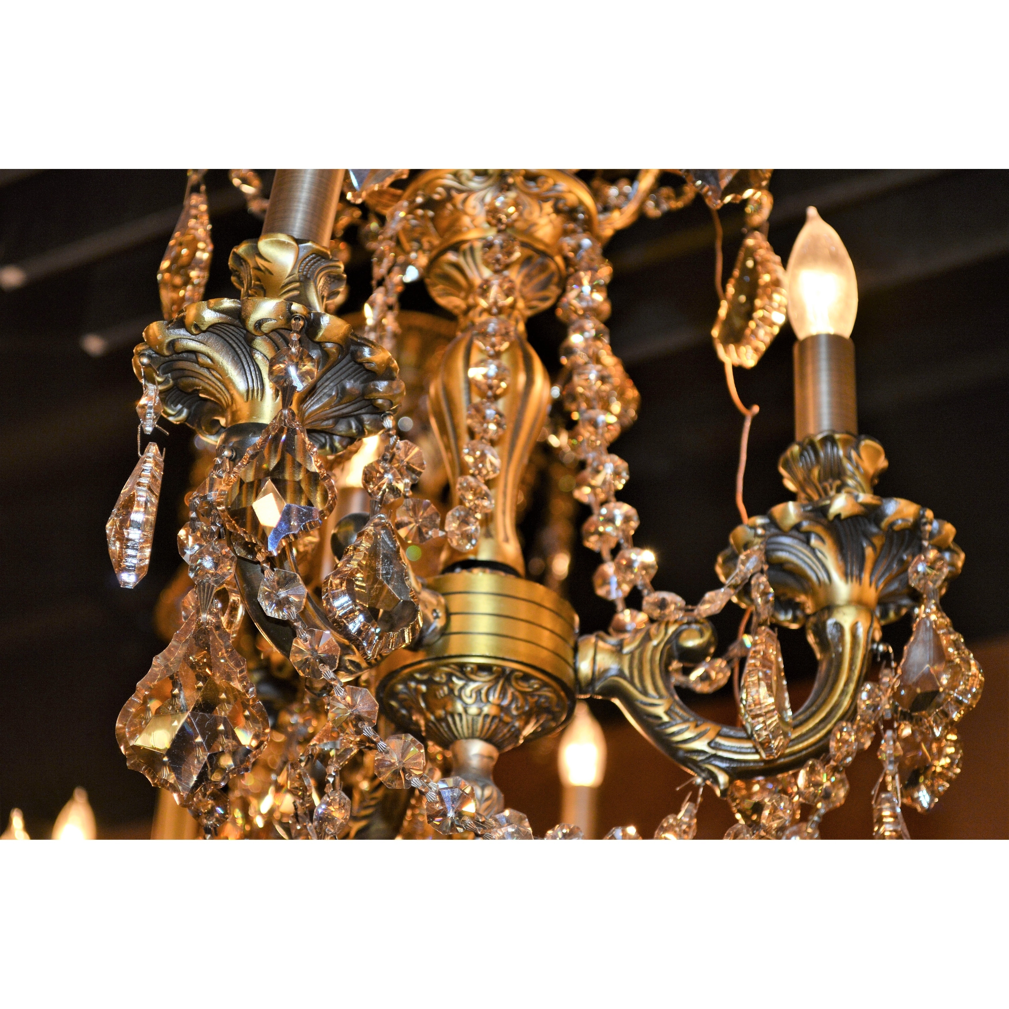 Italian Elegance 3 Light Antique Bronze  Finish and Golden Teak Crystal Traditional Chandelier Mini - Gold (3 Lights Chandelier) - Chandeliers For Bedrooms by Overstock.com