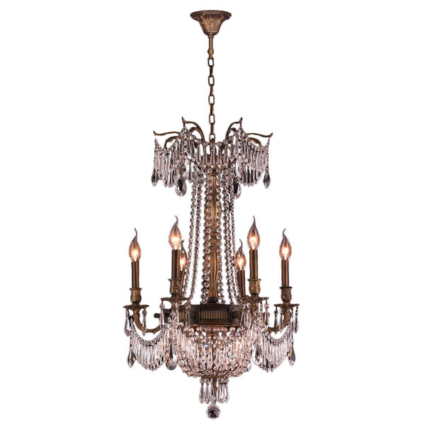 Light Antique Bronze Finish And Clear Crystal Traditional Chandelier Light Antique Bronze Finish And Clear Crystal Traditional Chandelier