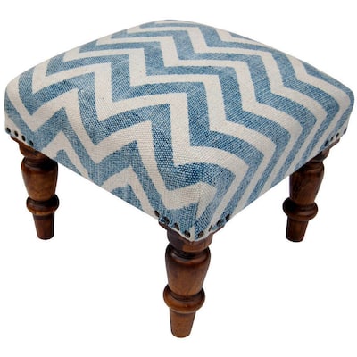 HERAT ORIENTAL Handmade Cotton Print Wood Stool (India) - 16" x 16" x 14"
