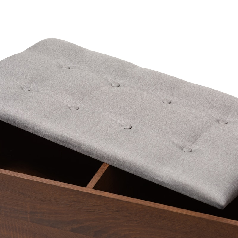 Mid-century 1-Drawer Shoe Storage Bench by Baxton Studio