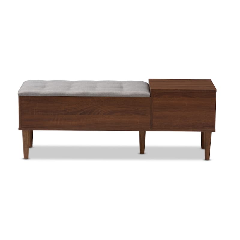 Mid-century 1-Drawer Shoe Storage Bench by Baxton Studio