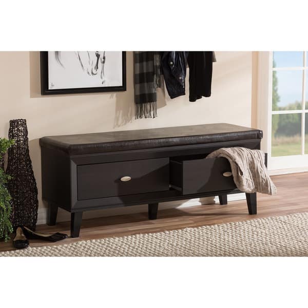 Shop Baxton Studio Emmett Modern Contemporary 2 Drawer Dark Brown