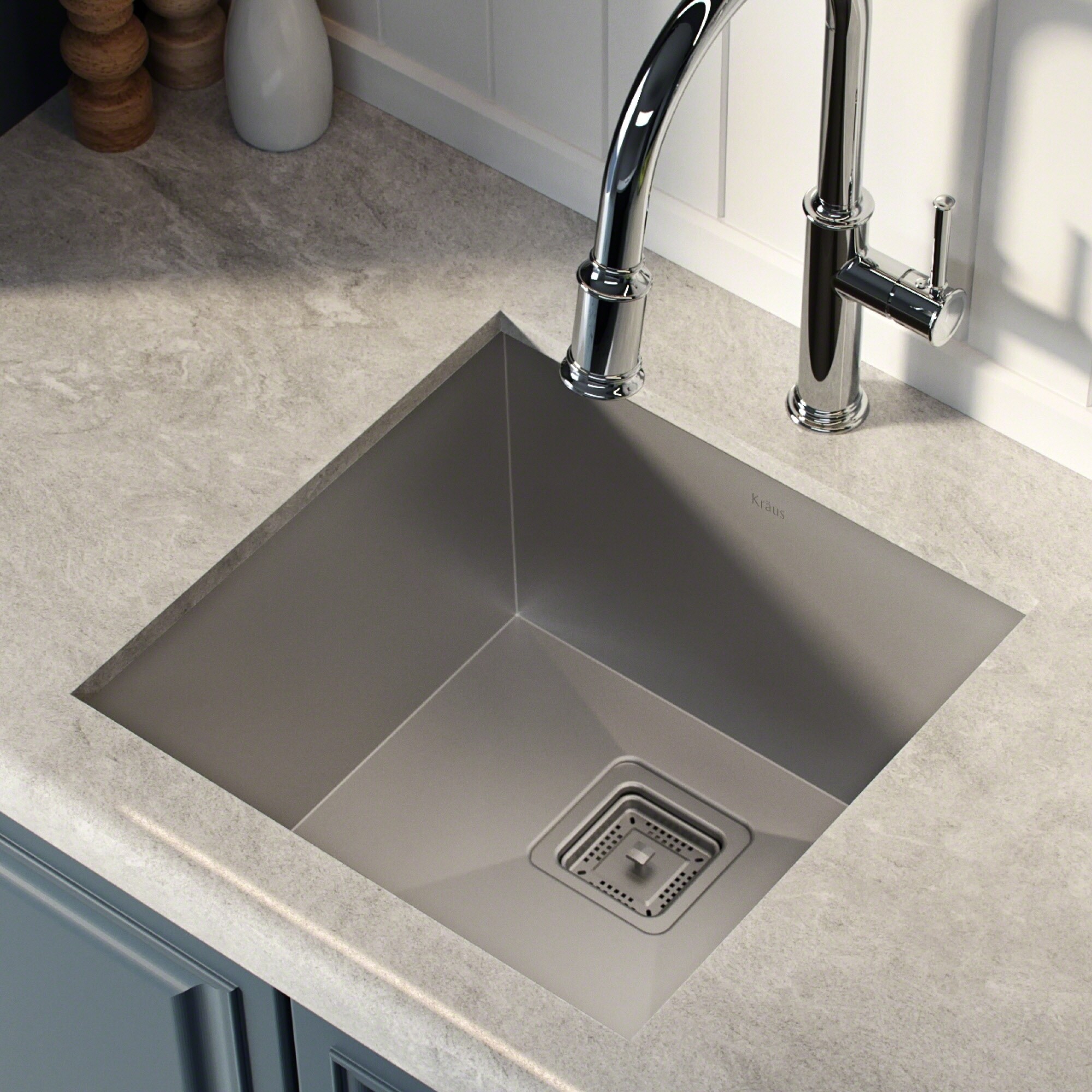 Shop Kraus Khu19 Undermount 18 1 2 Inch 1 Bowl Stainless Steel