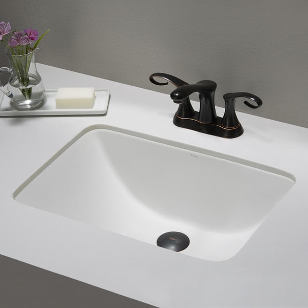 KRAUS Elavo Small Rectangular Ceramic Undermount Bathroom