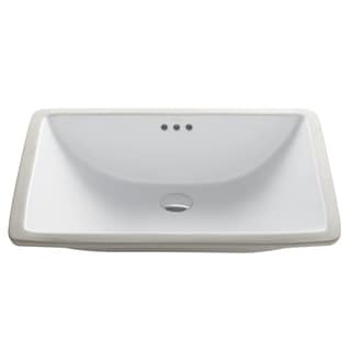 Hahn Ceramic Medium Rectangular Bowl Undermount White Bathroom ...  KRAUS Elavo Large Rectangular Ceramic Undermount Bathroom Sink in White  with Overflow