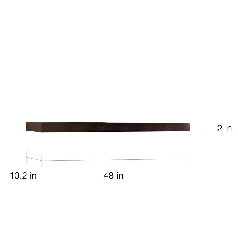InPlace 47.24-inch Espresso Wall Mounted Floating Shelf - 47.24 inches wide x 10.2 inches deep