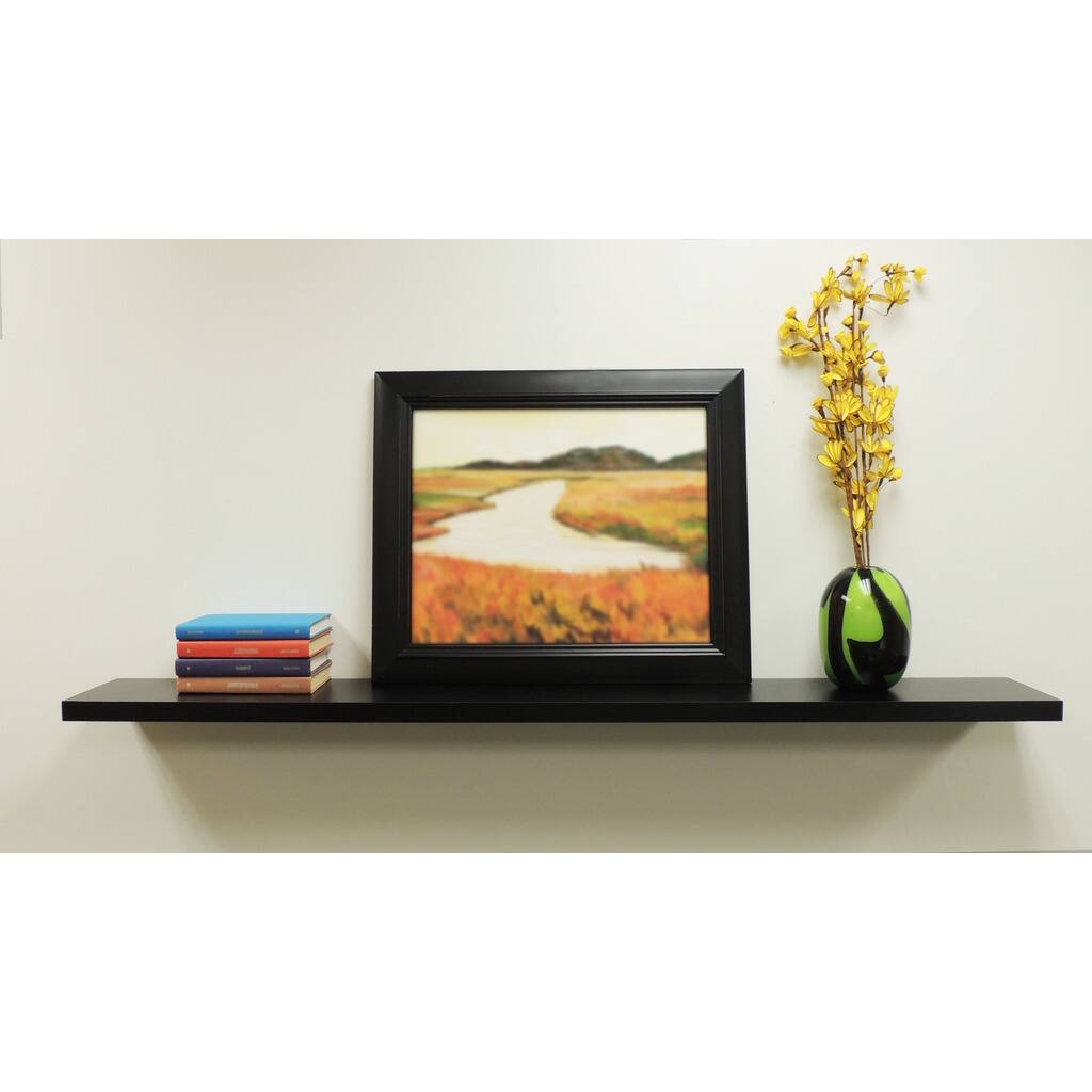 InPlace Wall-mounted 60-inch Black Floating Shelf