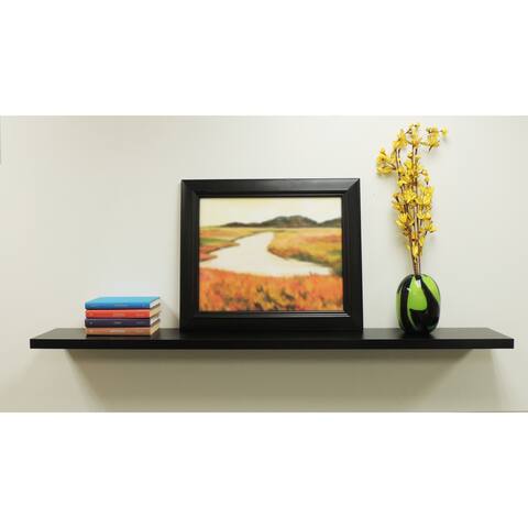 InPlace Wall-mounted 60-inch Black Floating Shelf