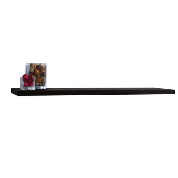 Inplace Wall Mounted 48 Inch Black Floating Shelf Inplace Wall Mounted 48 Inch Black Floating Shelf