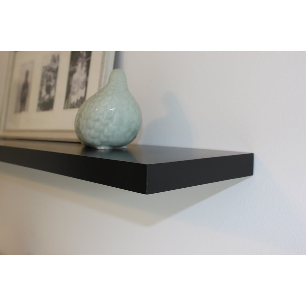 Inplace Wall Mounted 48 Inch Black Floating Shelf Inplace Wall Mounted 48 Inch Black Floating Shelf