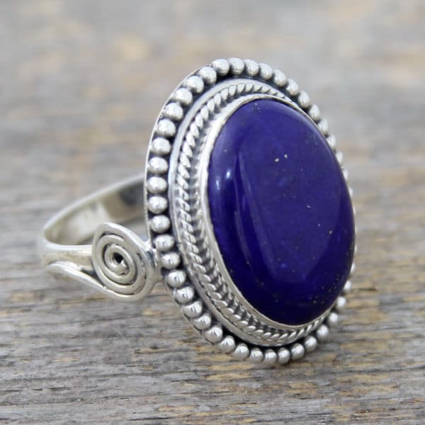 Handmade Sterling Silver 'Royal Blue Glow' Lapis Lazuli Ring (India ...