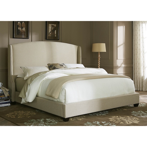 Natural Linen Wing Shelter Upholstered Bed Set - Free ...