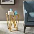 Porch & Den Carytown Floyd Gold Angular Modern Accent Table