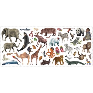 Roommates Animal of the World Peel and Stick Giant Wall Decals