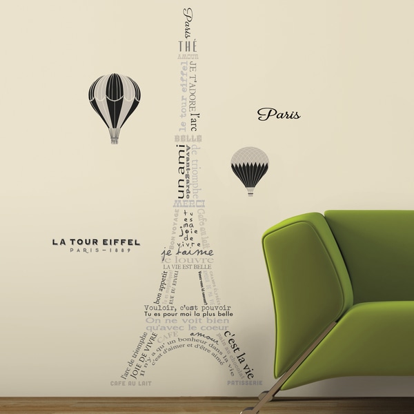 Roommates Eiffel Tower Neutral L And Stick Giant Wall Decals Roommates Eiffel Tower Neutral L And Stick Giant Wall Decals