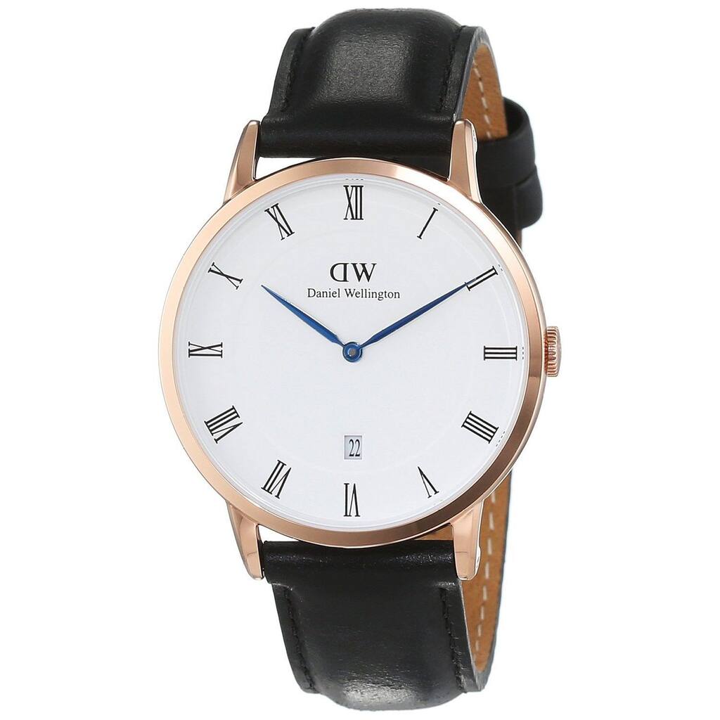 Daniel Wellington Unisex 1101DW 'Dapper Sheffield' Black Leather Watch