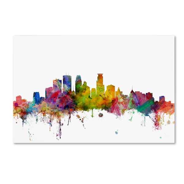 Shop Michael Tompsett Minneapolis Minnesota Skyline Canvas Wall Art Overstock 10793388
