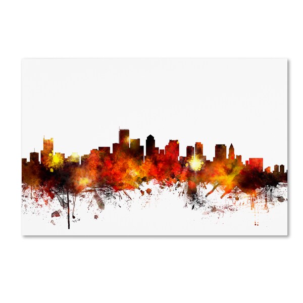 Shop Michael Tompsett 'Boston Massachusetts Skyline II' Canvas Wall Art
