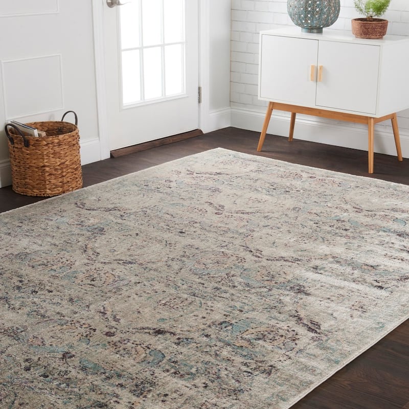 Alexander Home Contessa Traditional Damask Distressed Rug