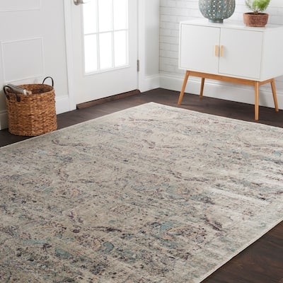 Alexander Home Contessa Traditional Damask Distressed Rug