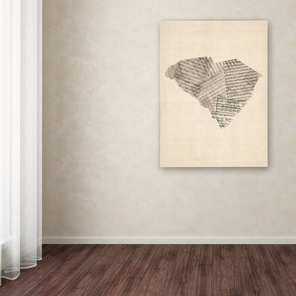 Shop Michael Tompsett Old Sheet Music Map Of South Carolina Canvas Wall Art Multi Overstock 10793680
