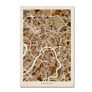 Michael Tompsett 'Moscow City Street Map' Canvas Wall Art - Multi