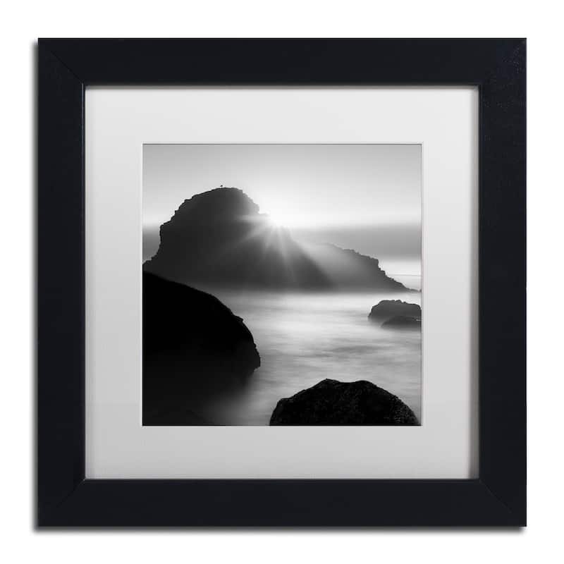 Moises Levy Long Sunset at Indian Beach Matted Framed Wall Art - Black Frame White Matte