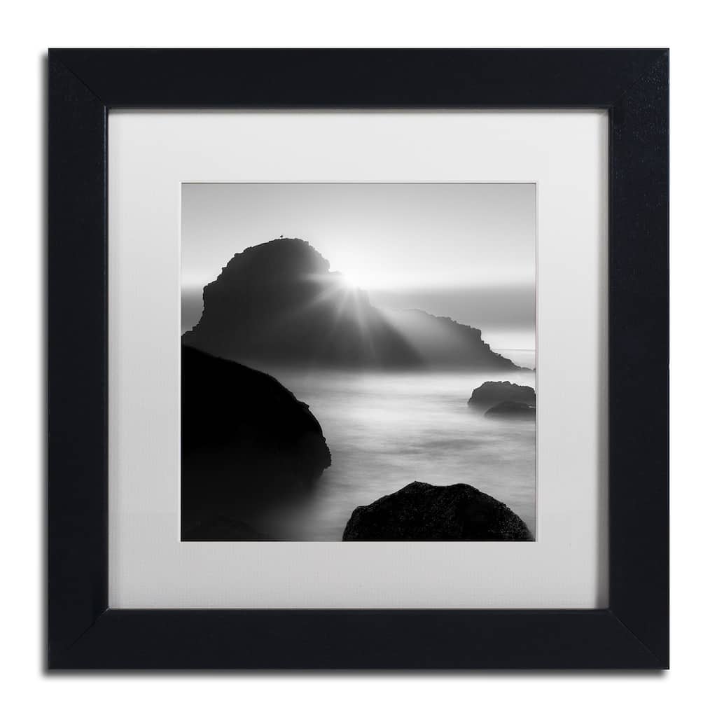 Moises Levy Long Sunset at Indian Beach Matted Framed Wall Art - Black Frame White Matte