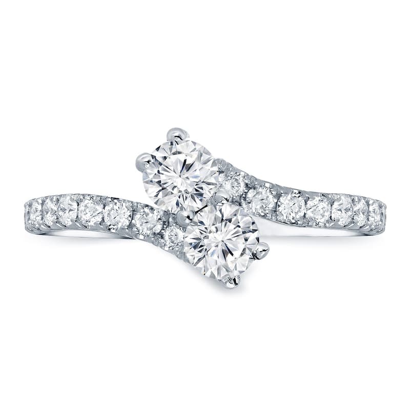 Auriya Round 2-Stone Diamond Engagement Ring 3/4ct TDW 14K Gold