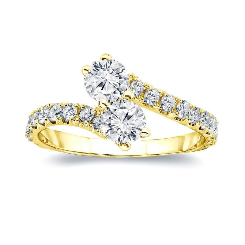 Auriya Round 2-Stone Diamond Engagement Ring 3/4ct TDW 14K Gold