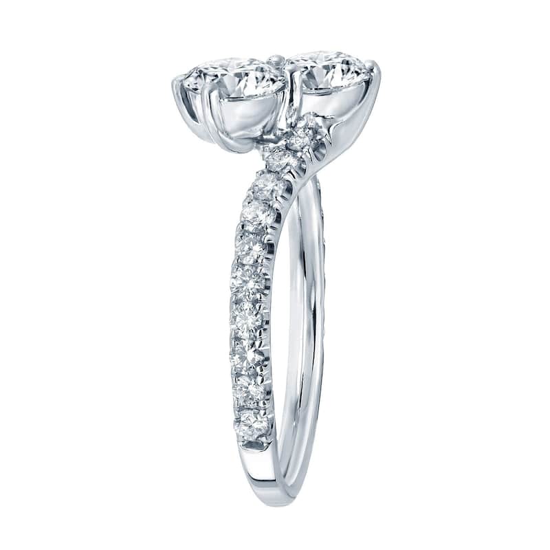 Auriya 14k Gold 1 1/2 carat TW 2-stone Diamond Engagement Ring
