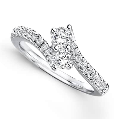 Auriya Round 2-Stone Diamond Engagement Ring 1/2ct TDW 14K Gold
