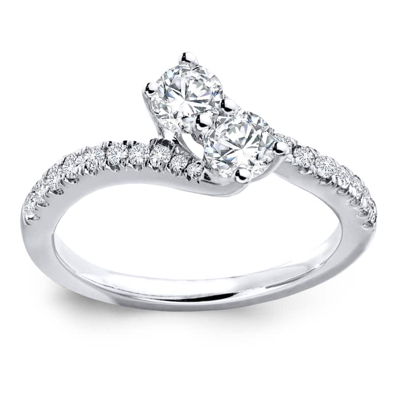 Auriya Round 2-Stone Diamond Engagement Ring 1/2ct TDW 14K Gold