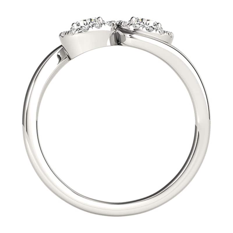 Auriya 14k Gold 1/2 carat TW 2-Stone Halo Diamond Engagement Ring